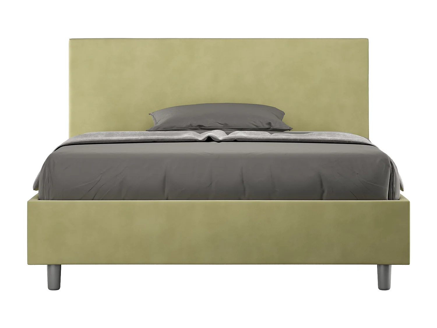 Lit adulte moderne microfibre Adelyne-Couleur Vert kaki-140x190