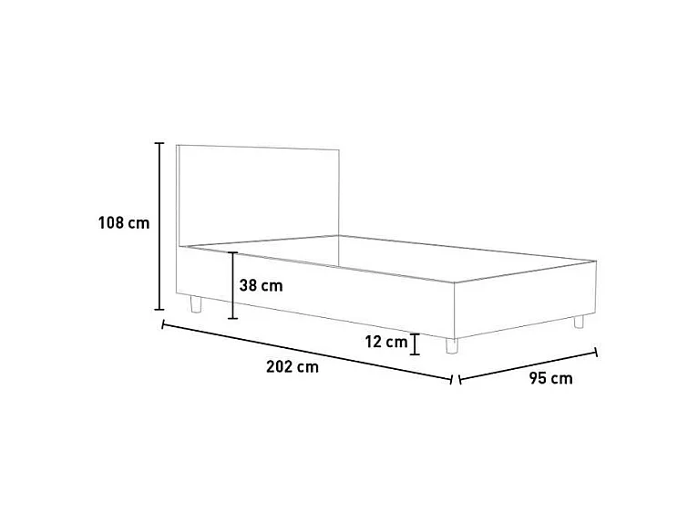 Adele duifgrijs kunstleer gestoffeerd opbergbed 80x190