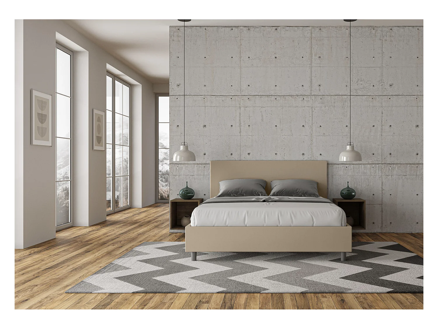 Adele duifgrijs kunstleer gestoffeerd opbergbed 80x190