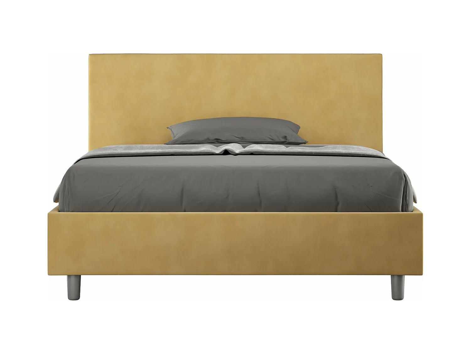 Adelyne modern microvezel bed voor volwassenen-Kleur Beige-Slapen 200x200cm-Keuze Zonder boxspring