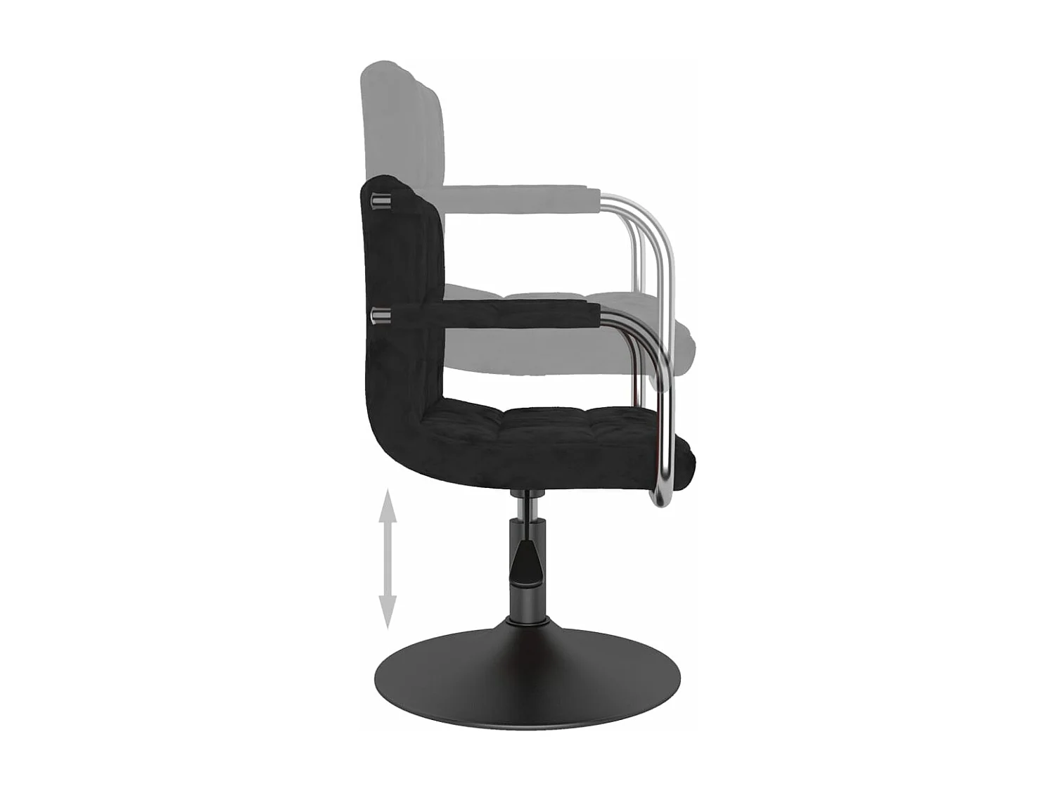 Chaise pivotante de bureau Noir Velours 15