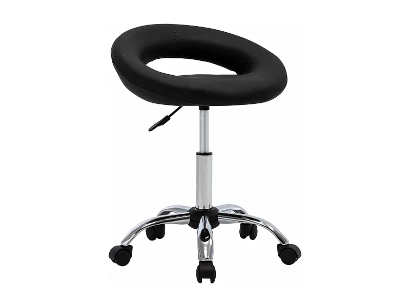 Chaise de travail roulante Noir Similicuir
