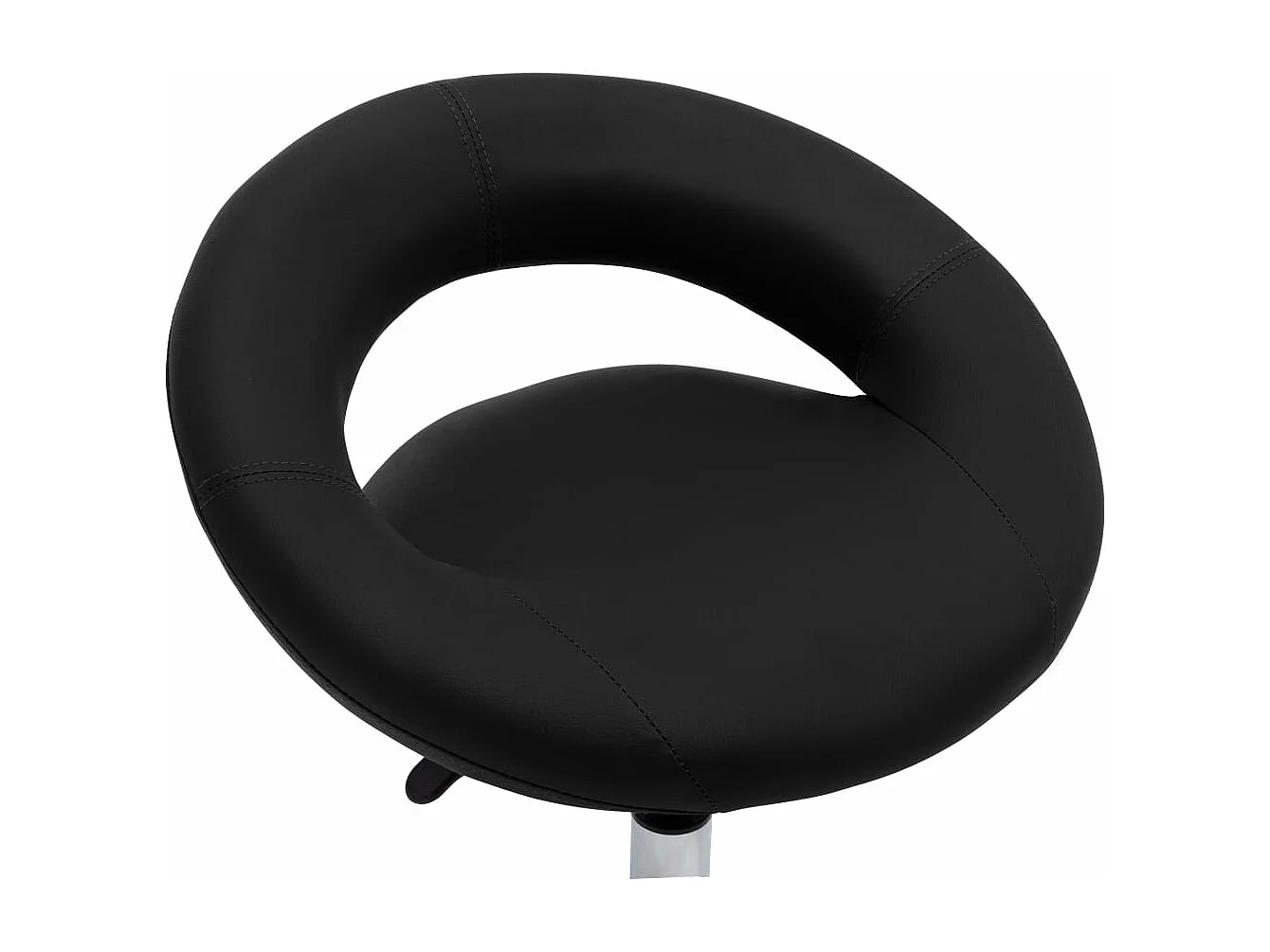 Chaise de travail roulante Noir Similicuir