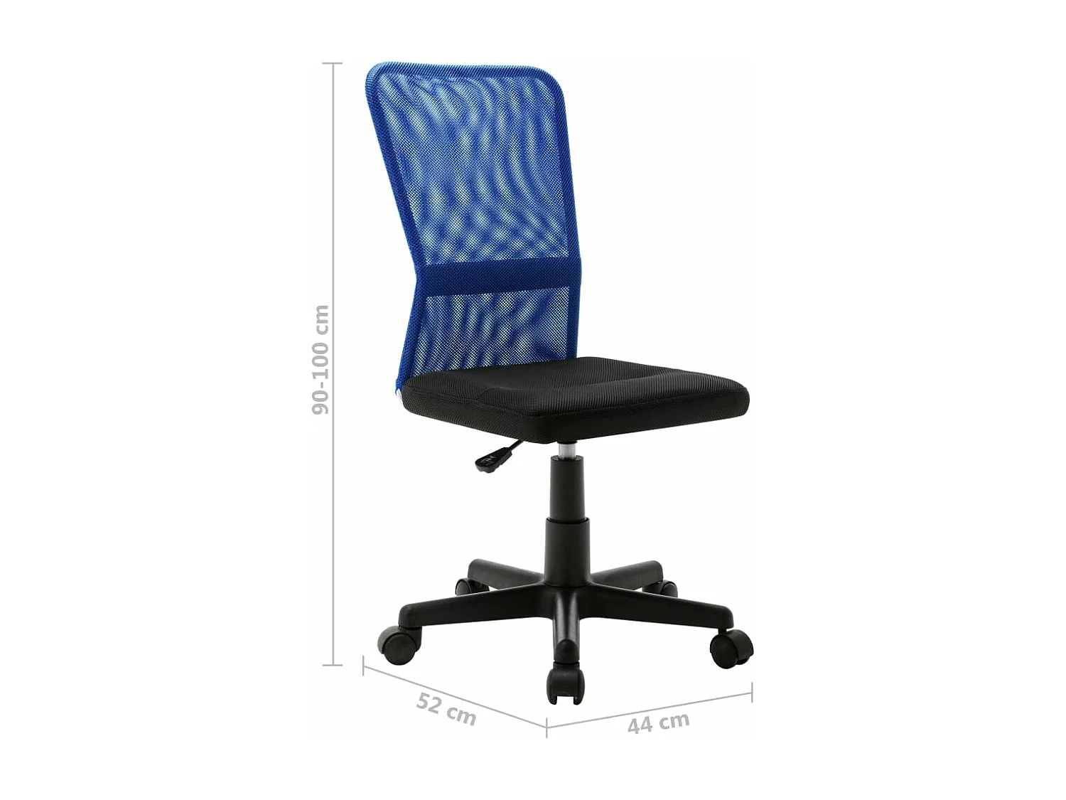 Chaise de bureau Noir et bleu 44x52x100 Tissu en maille