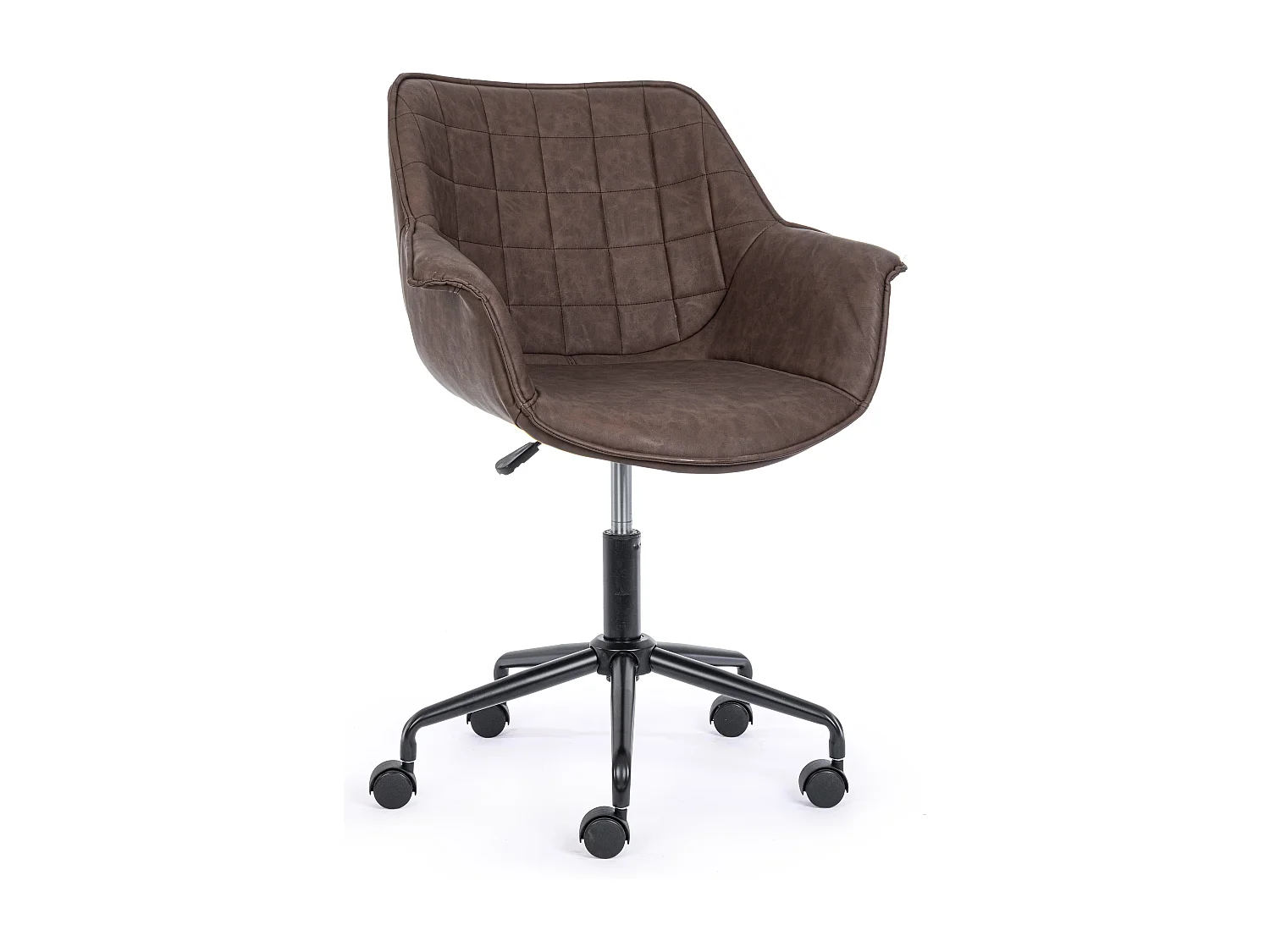 Chaise de bureau pivotante velours marron Josa