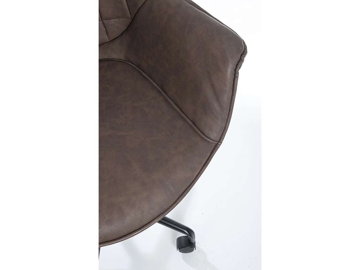 Chaise de bureau pivotante velours marron Josa
