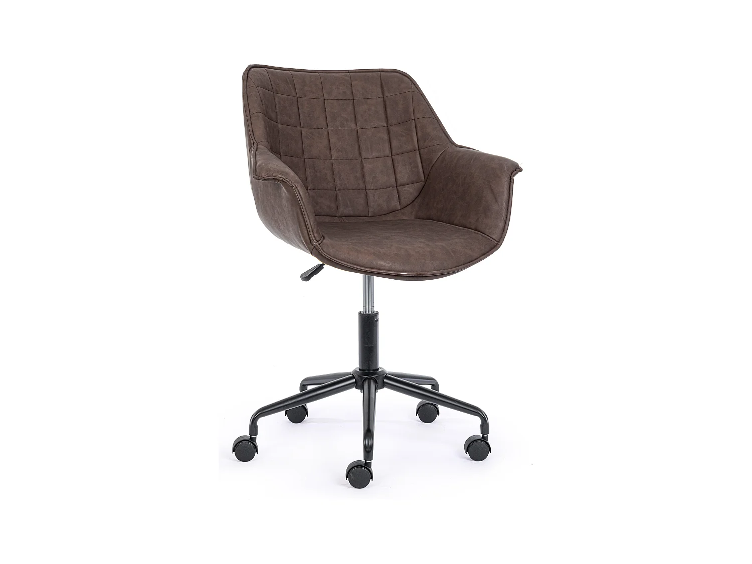 Chaise de bureau pivotante velours marron Josa