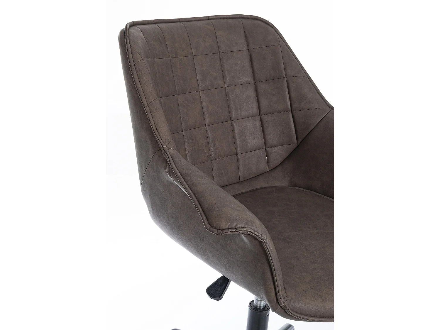 Chaise de bureau pivotante velours marron Josa