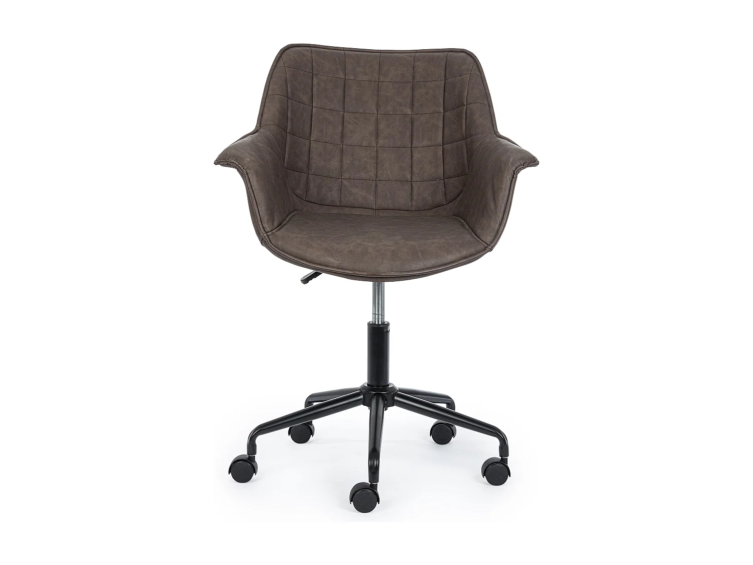 Chaise de bureau pivotante velours marron Josa