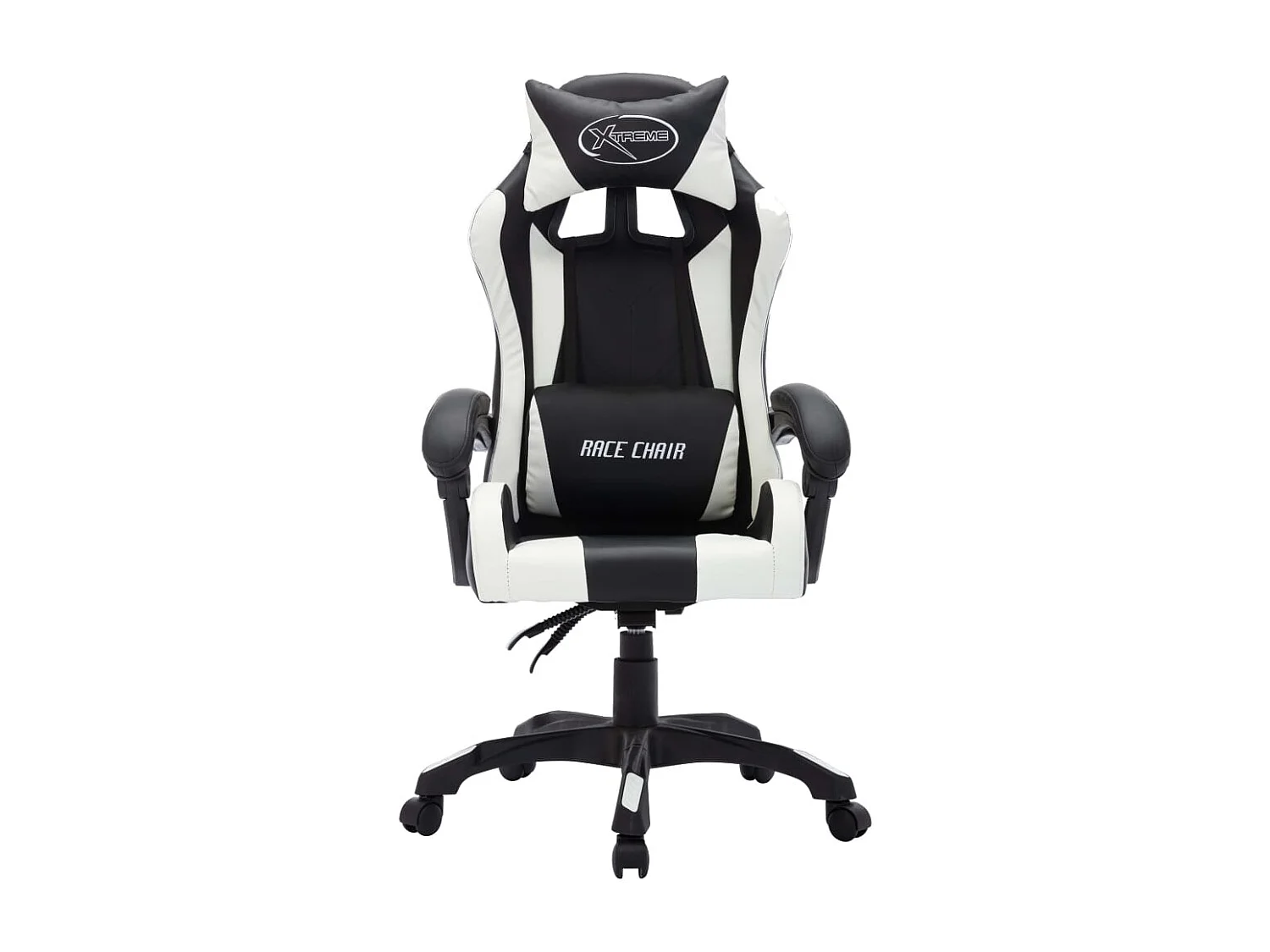 Fauteuil de jeux vidéo avec LED RVB Blanc et noir Similicuir