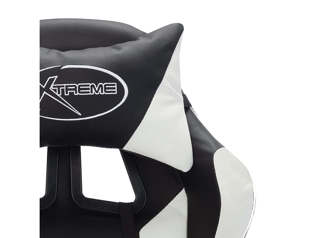 Fauteuil de jeux vidéo avec LED RVB Blanc et noir Similicuir