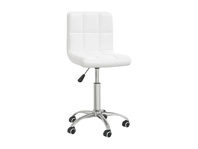 Chaise de bureau pivotante Blanc Similicuir 7