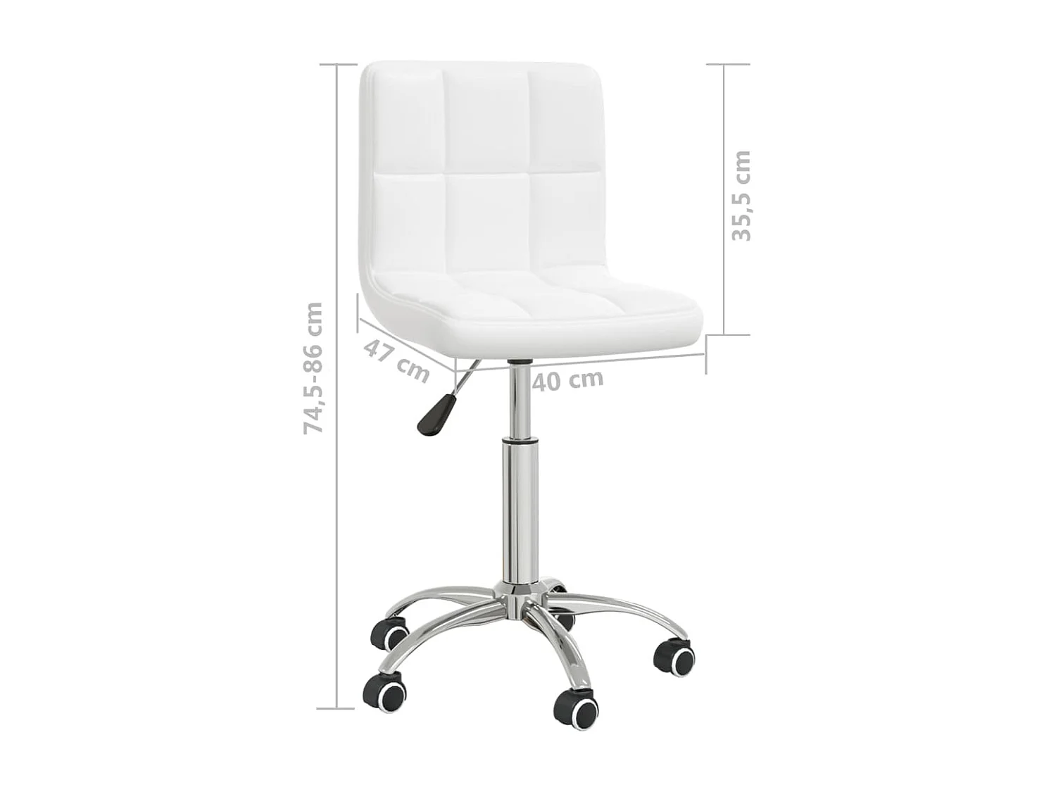 Chaise de bureau pivotante Blanc Similicuir 7