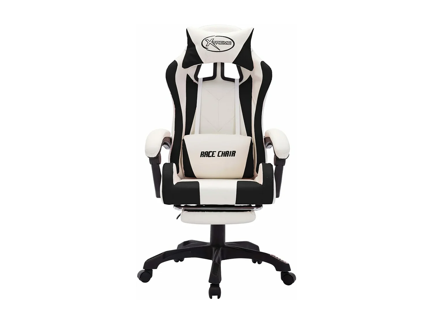 Fauteuil de jeux vidéo avec LED RVB Noir et blanc Similicuir