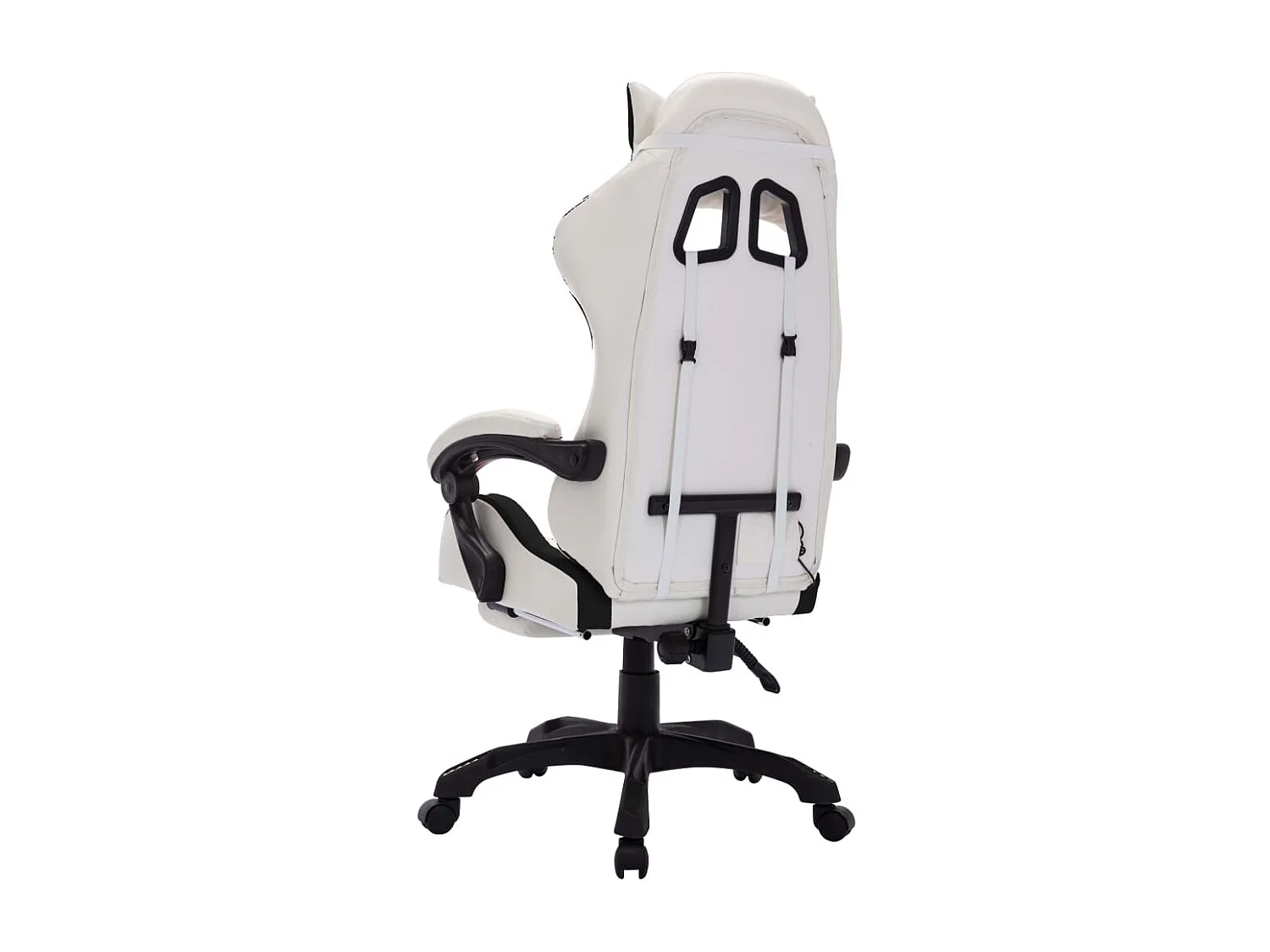 Fauteuil de jeux vidéo avec LED RVB Noir et blanc Similicuir