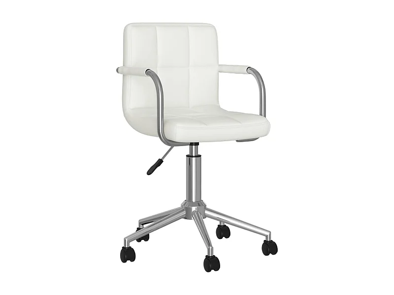 Chaise de bureau pivotante Blanc Similicuir 4