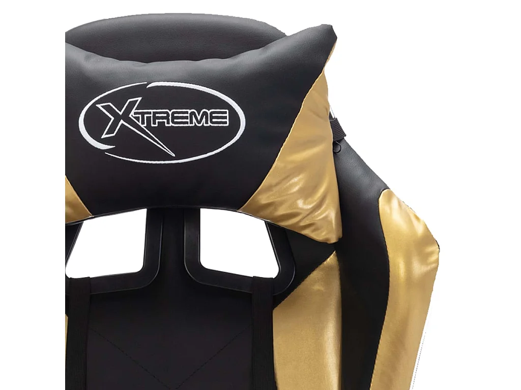 Fauteuil de jeux vidéo avec LED RVB Doré et noir Similicuir 2