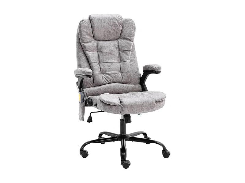 Chaise de bureau de massage Gris clair Cuir véritable