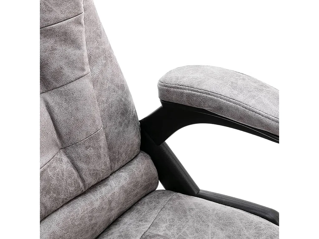 Chaise de bureau de massage Gris clair Cuir véritable