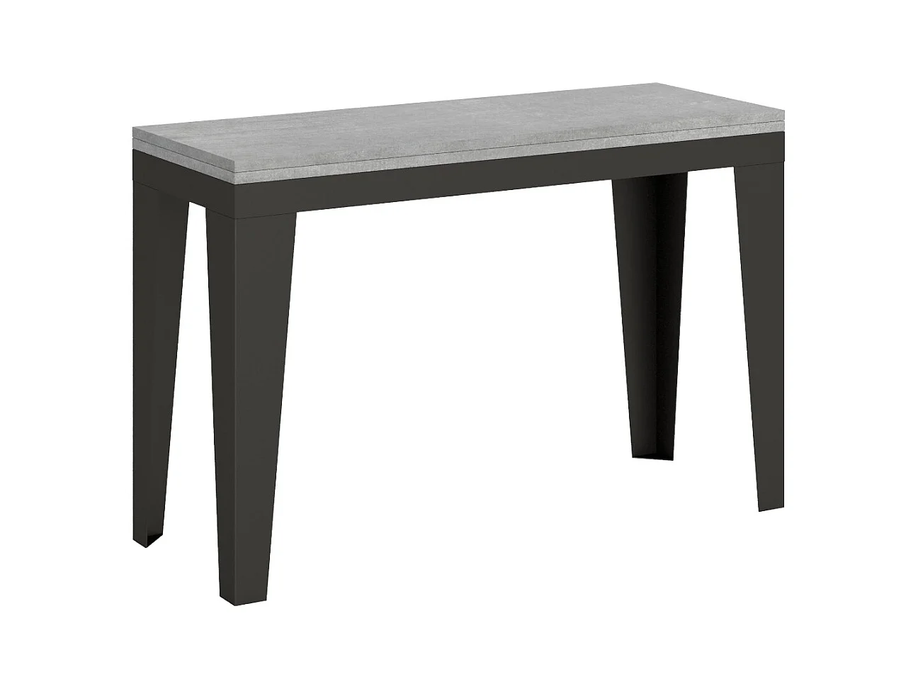 Console extensible double plateau Klamer-Couleur Gris ciment-Largeur 120 cm