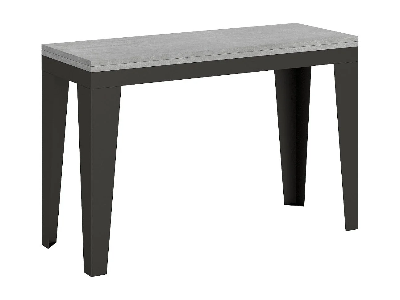 Console extensible double plateau Klamer-Couleur Gris ciment-Largeur 120 cm
