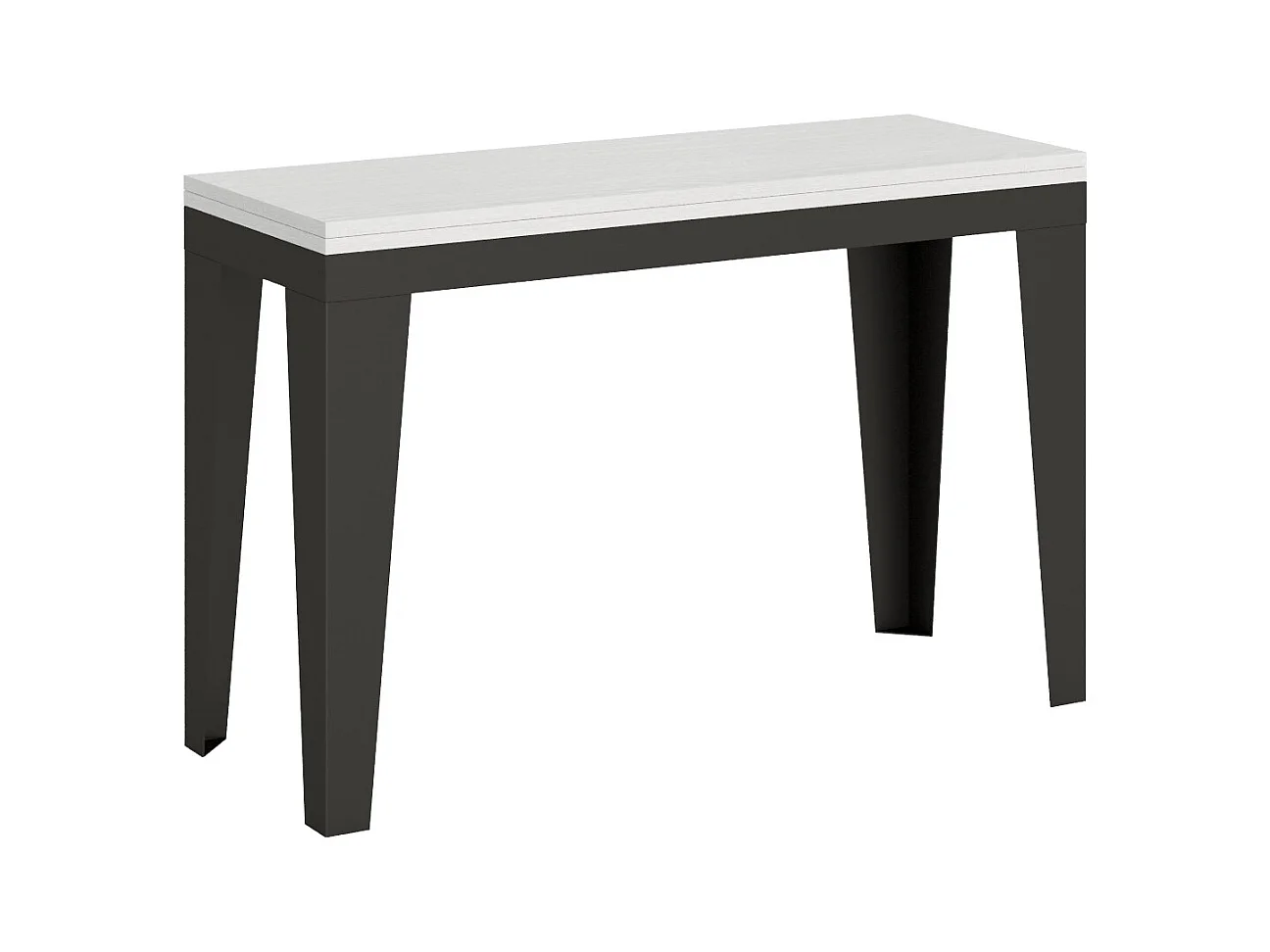 Console extensible double plateau Klamer-Couleur Blanc-Largeur 200 cm