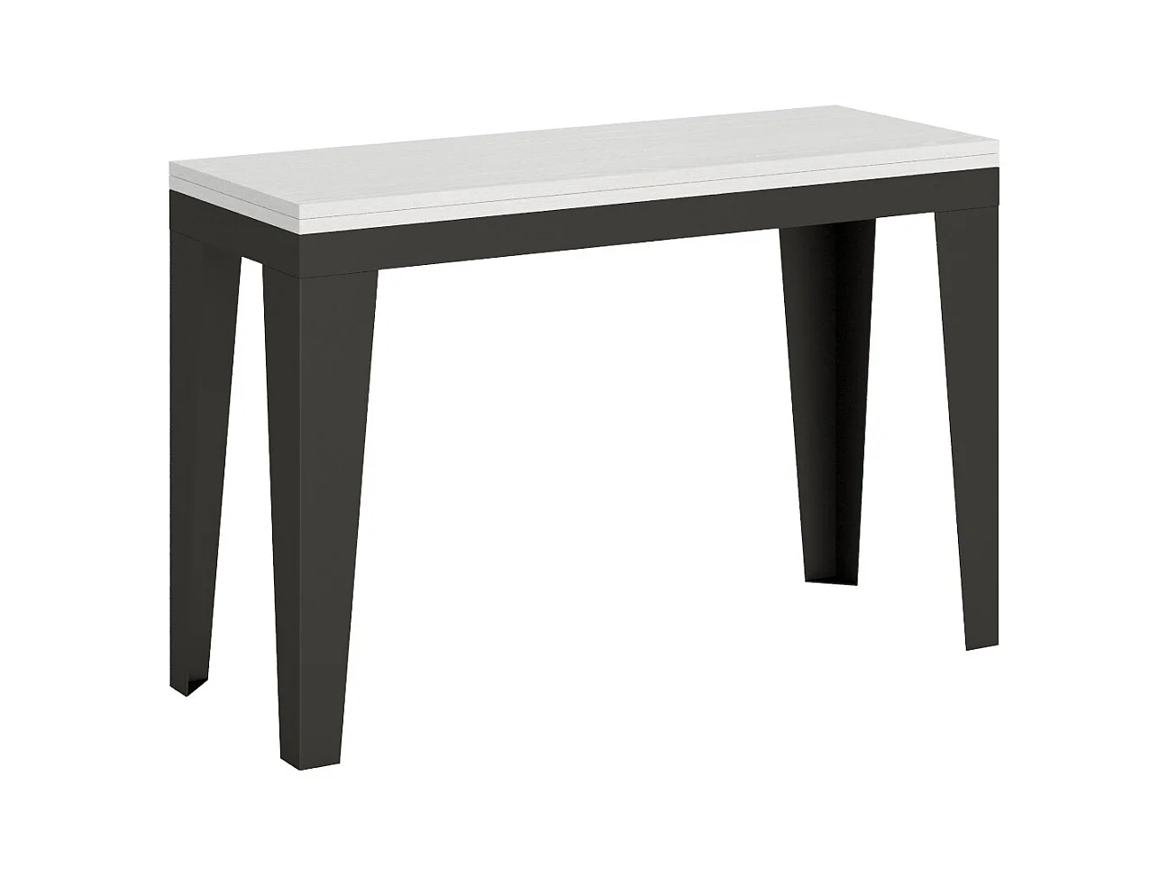 Console extensible double plateau Klamer-Couleur Blanc-Largeur 120 cm