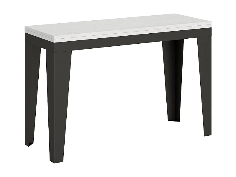 Uitschuifbare dubbele bovenconsole 120x45/90 of 120/200x45/90 cm Klamer-Kleur Wit-Breedte 120 cm