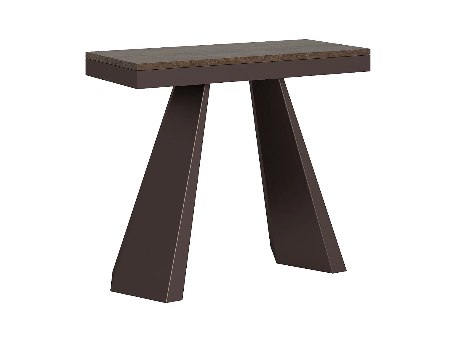 Console extensible design bois et acier marron Elegancia-Couleur Marron
