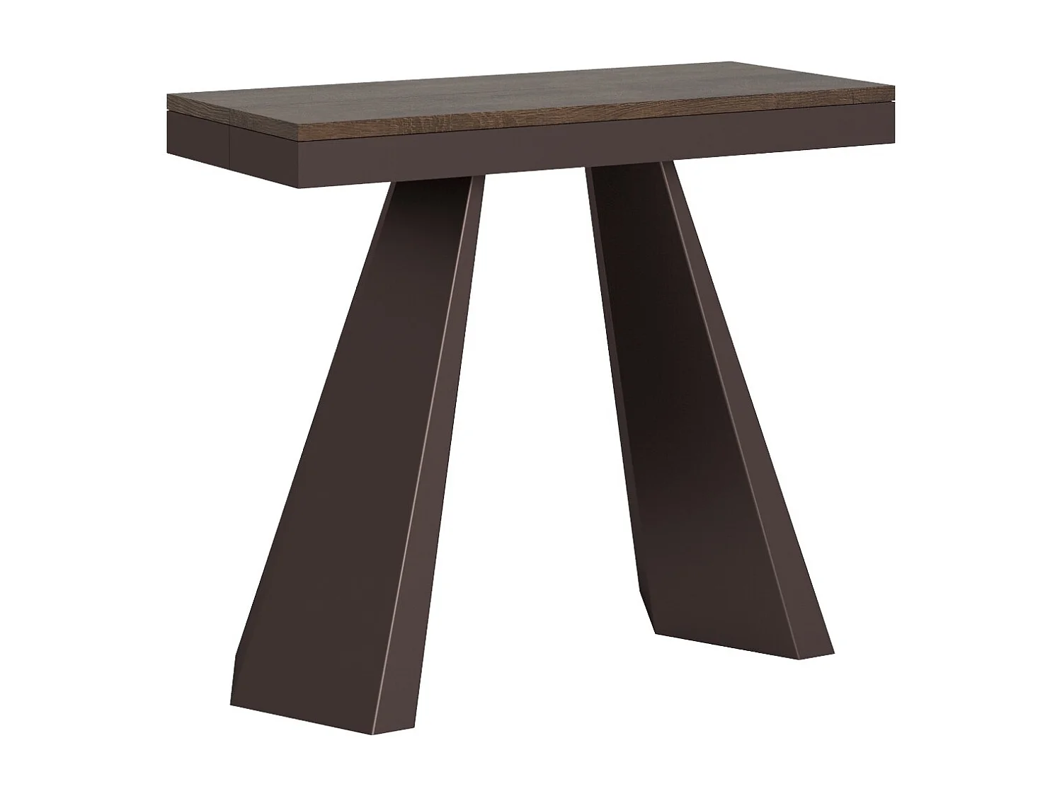 Uitschuifbare console in hout en bruin staal Elegancia 90x40/300 cm-Kleur Bruin