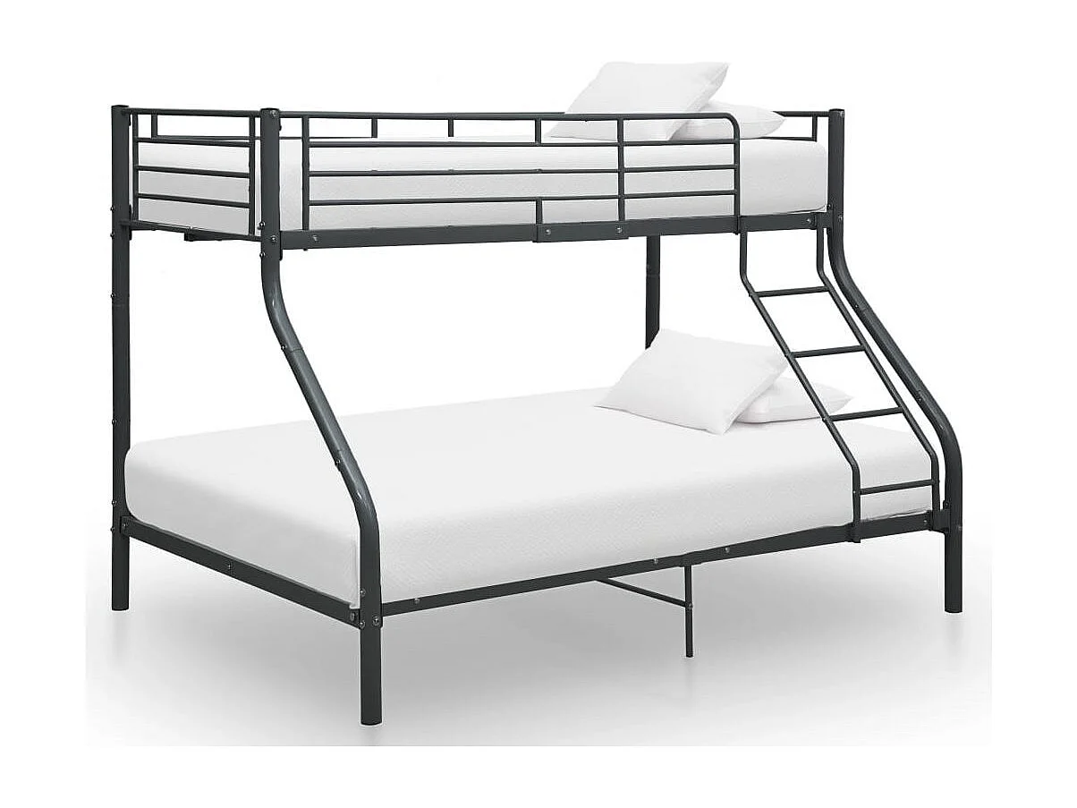 Lit superposé métal laqué noir Jazz 90 et 140cm