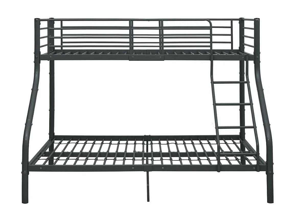 Lit superposé métal laqué noir Jazz 90 et 140cm