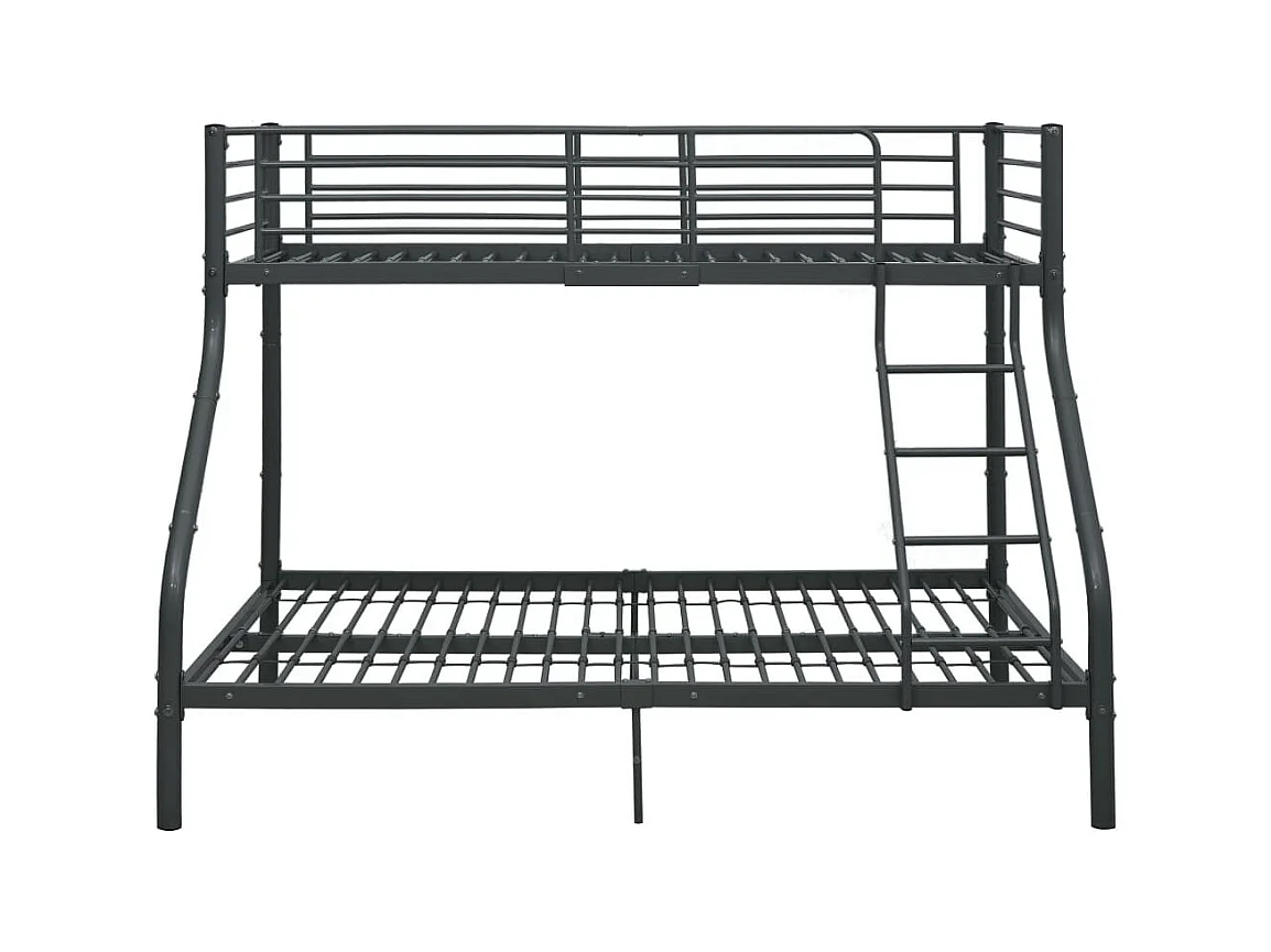 Stapelbedframe metaal zwart 140x200 cm/90x200 cm