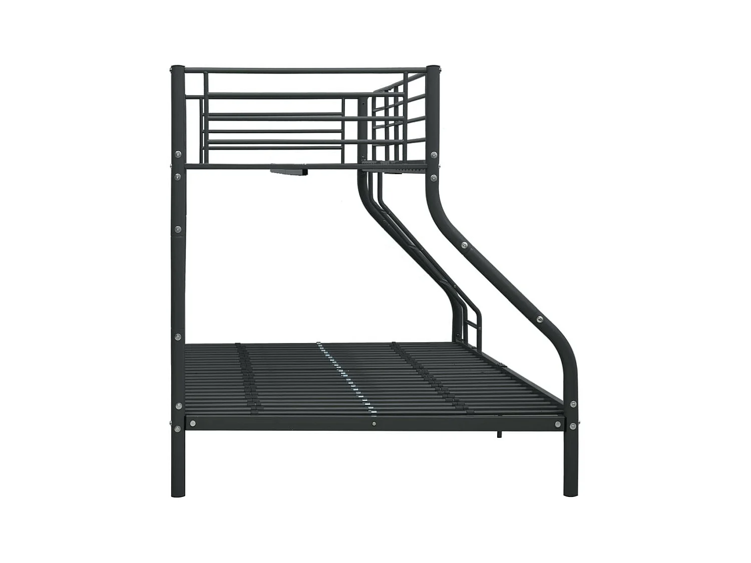 Stapelbedframe metaal zwart 140x200 cm/90x200 cm
