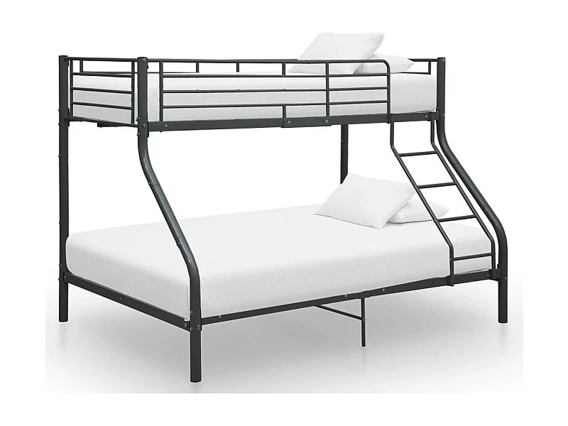 Lit superposé métal laqué noir Jazz 90 et 140cm