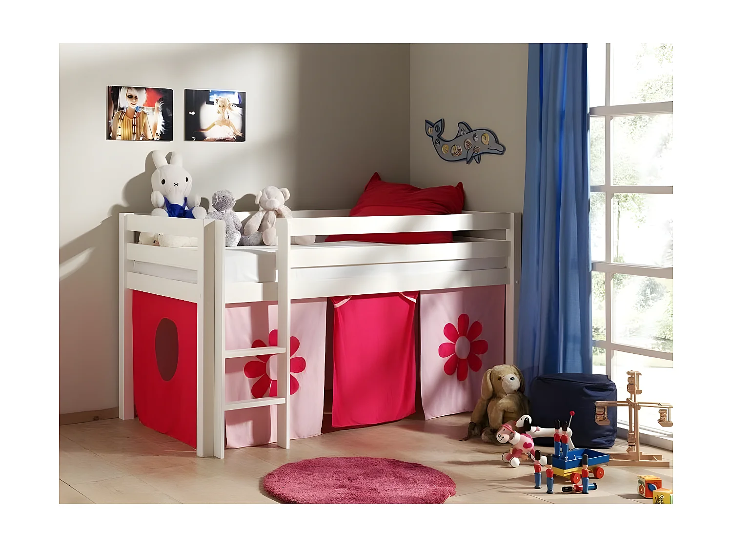 Lit Enfant "Pino Flower" 90x200cm Blanc