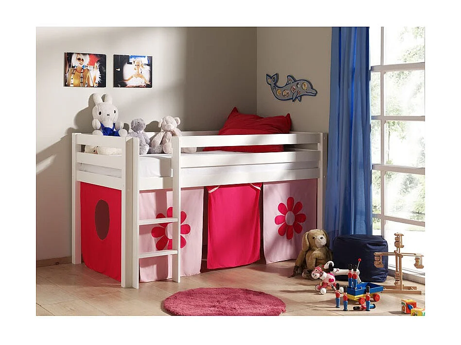 Lit Enfant "Pino Flower" 90x200cm Blanc