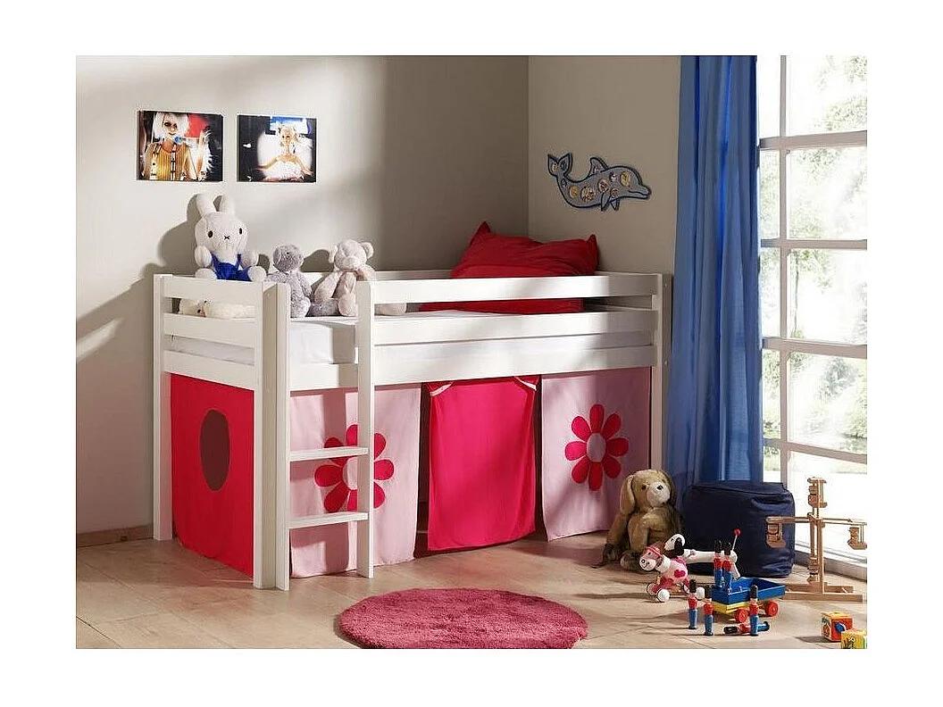 Lit Enfant "Pino Flower" 90x200cm Blanc