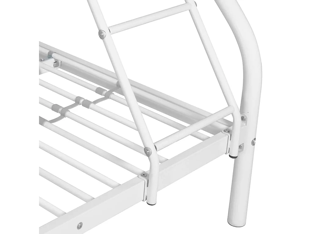 Lit superposé 3 places 2+1 métal sommier inclus 90 et 140x190 Vito-Couleur Blanc