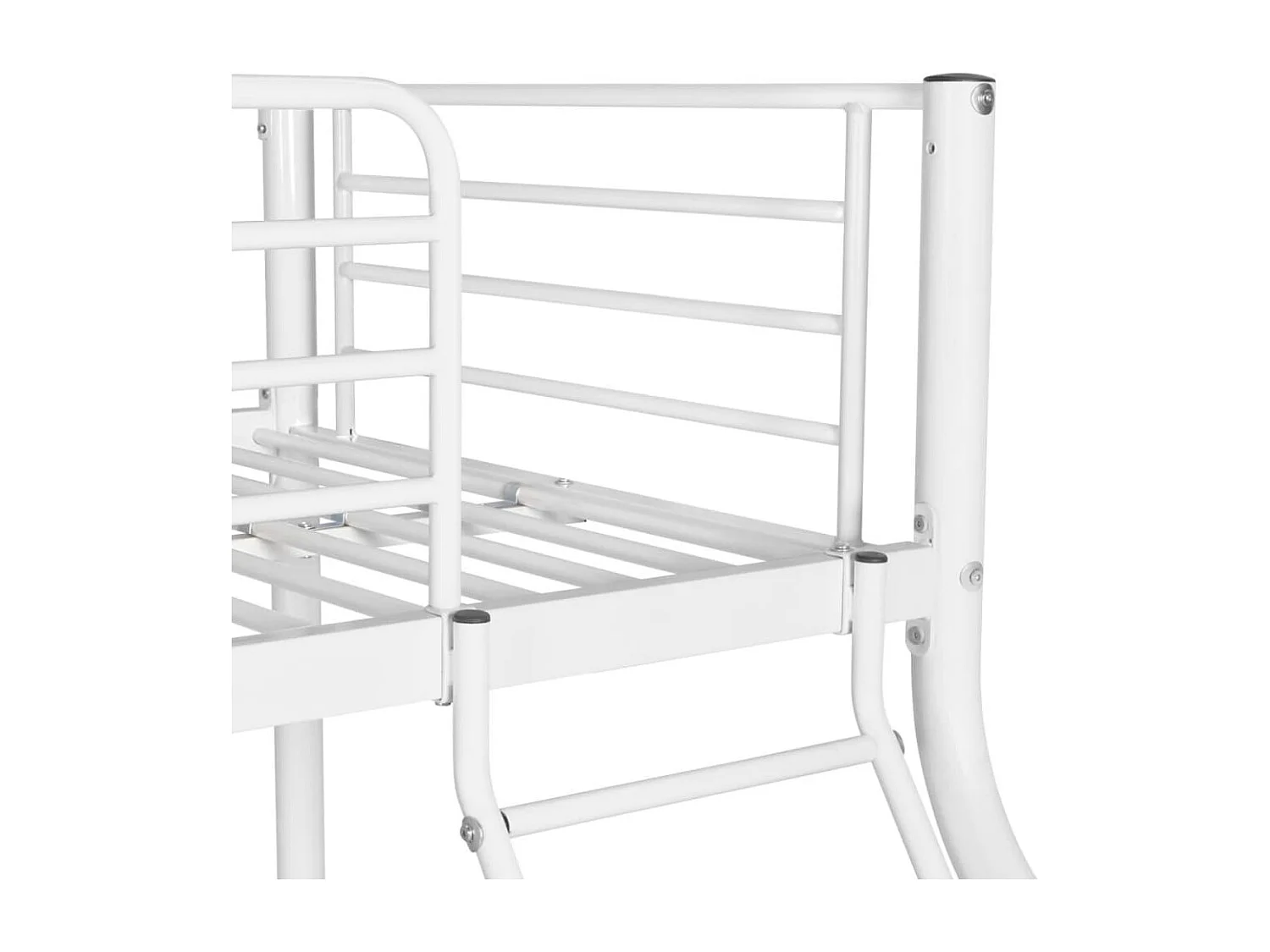 Lit superposé 3 places 2+1 métal sommier inclus 90 et 140x190 Vito-Couleur Blanc