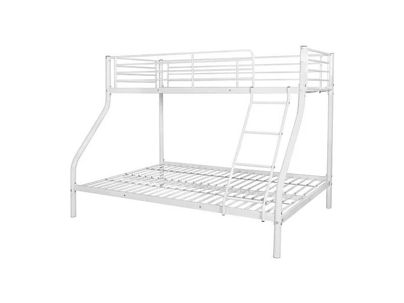 Lit superposé métal laqué blanc Jazz 90 et 140cm