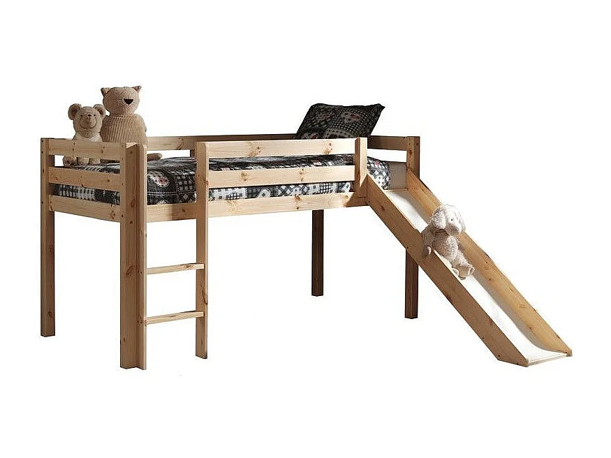 Pack - Lit Enfant, Toboggan, Tente & Tunnel "Pino Princesse" Naturel