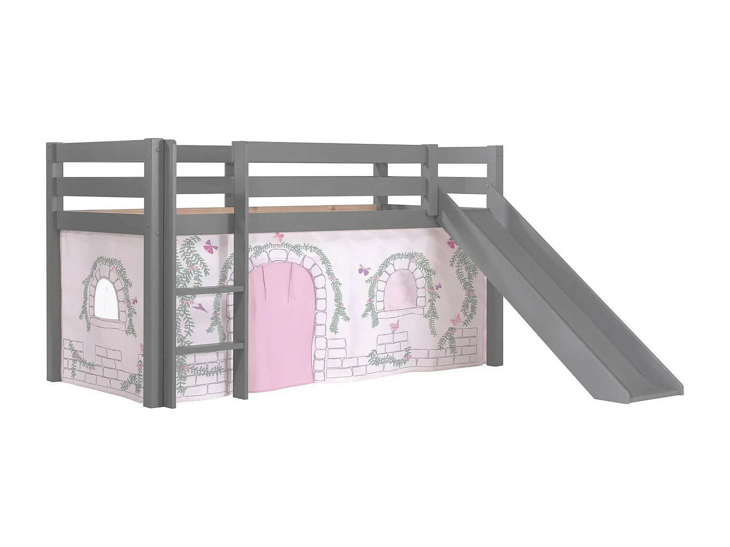 Pack - Lit Enfant Toboggan & Tente "Pino Birdy" Gris