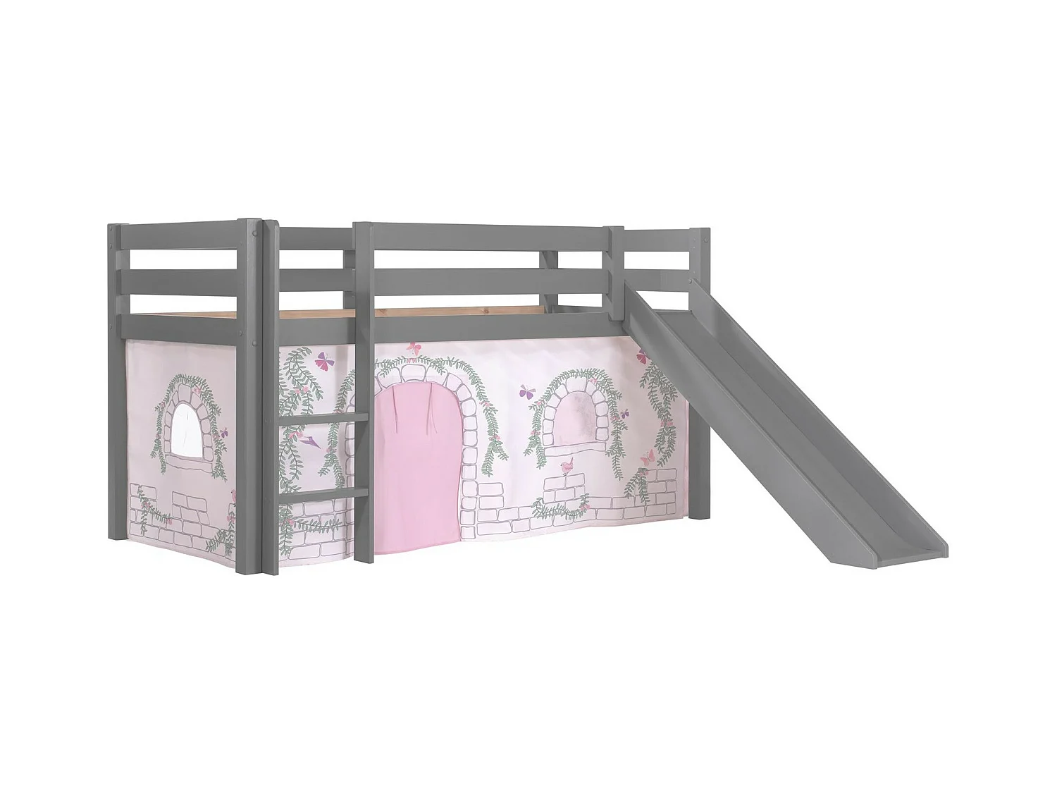 Pack - Lit Enfant Toboggan & Tente "Pino Birdy" Gris