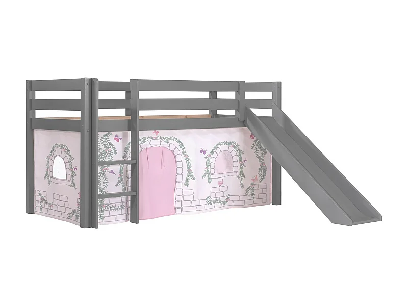 Pack - Lit Enfant Toboggan & Tente "Pino Birdy" Gris