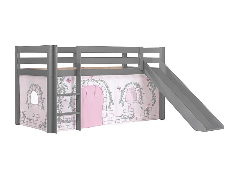 Pack - Lit Enfant Toboggan & Tente "Pino Birdy" Gris