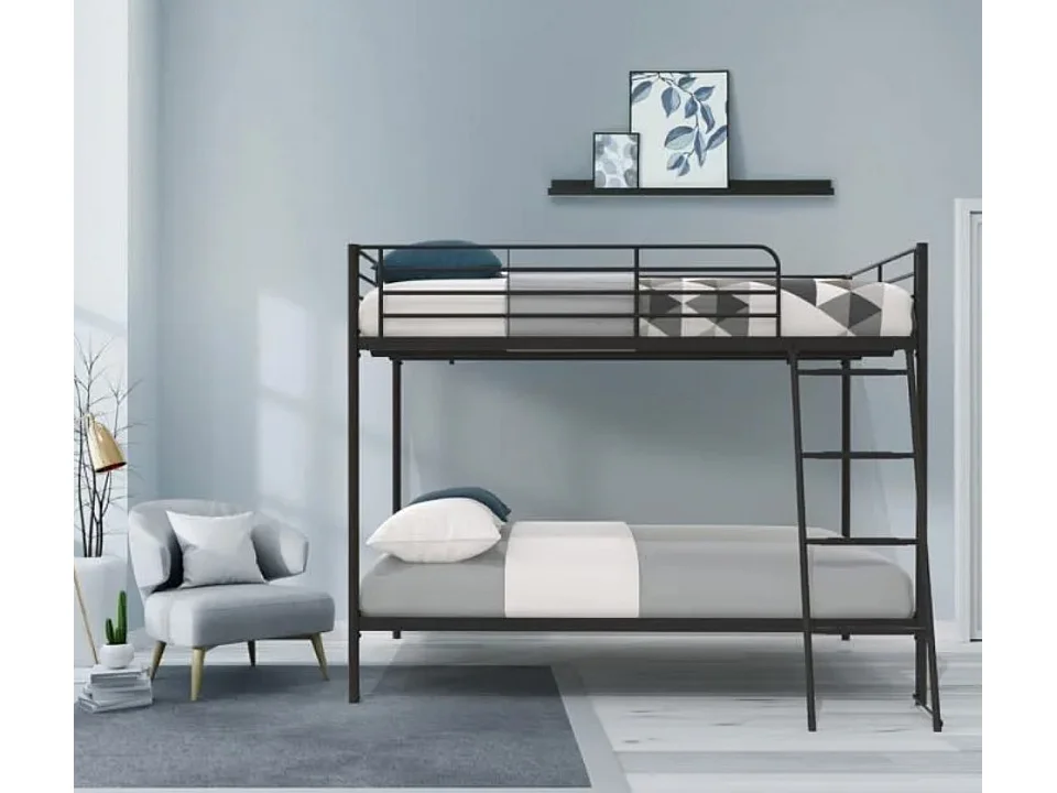 Lit superposé métal 140x190 Big Boss-Couleur Gris foncé