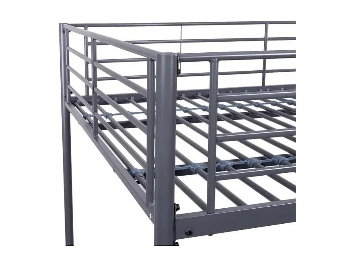Lit superposé métal 140x190 Big Boss-Couleur Gris foncé