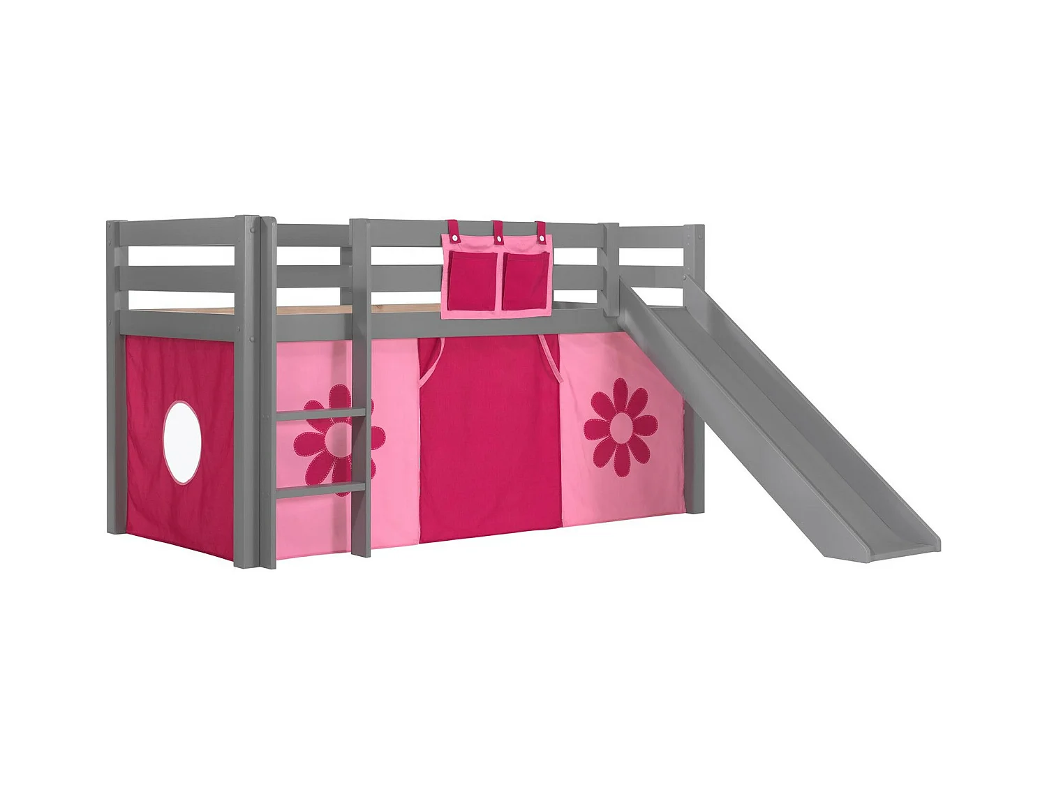 Pack - Lit Enfant Toboggan & Tente "Pino Flower" Gris
