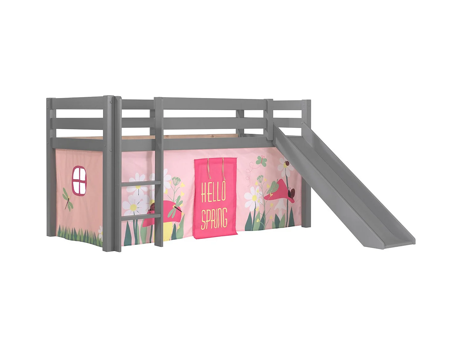 Pack - Lit Enfant Toboggan & Tente "Pino Spring" Gris